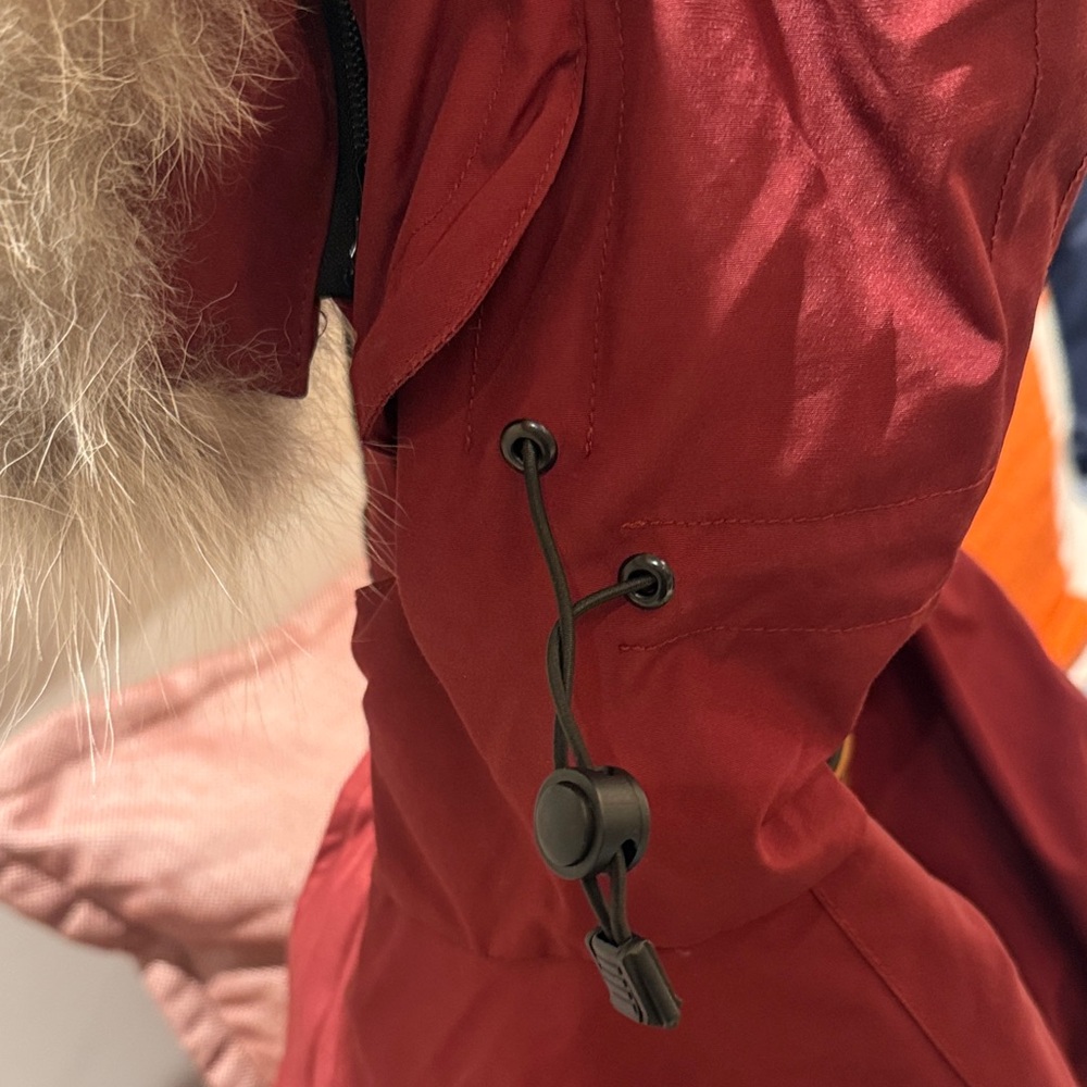 Canada Goose Burgundy Parka with Fur Hood - Picture 12 of 13